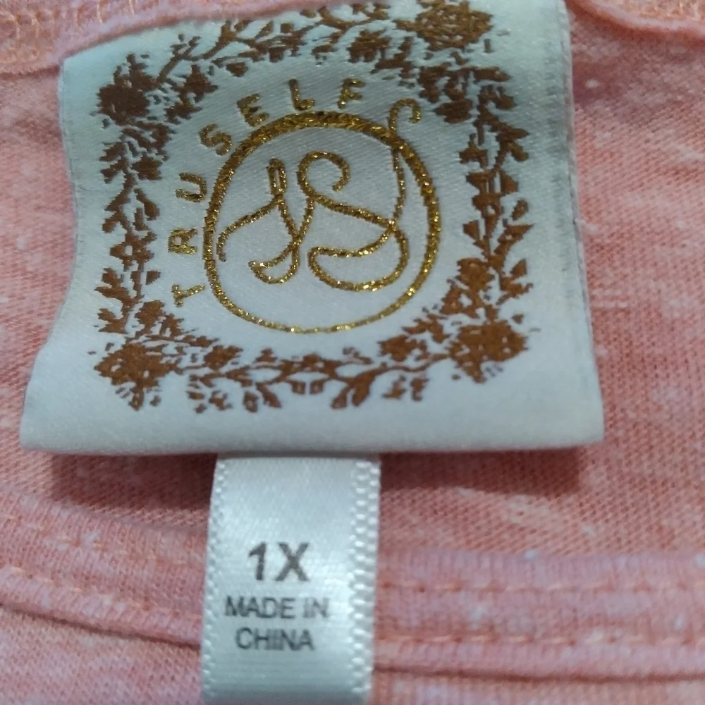 Truself  Wild and Free Heathered Pink tee Size 1X - Picture 5 of 7